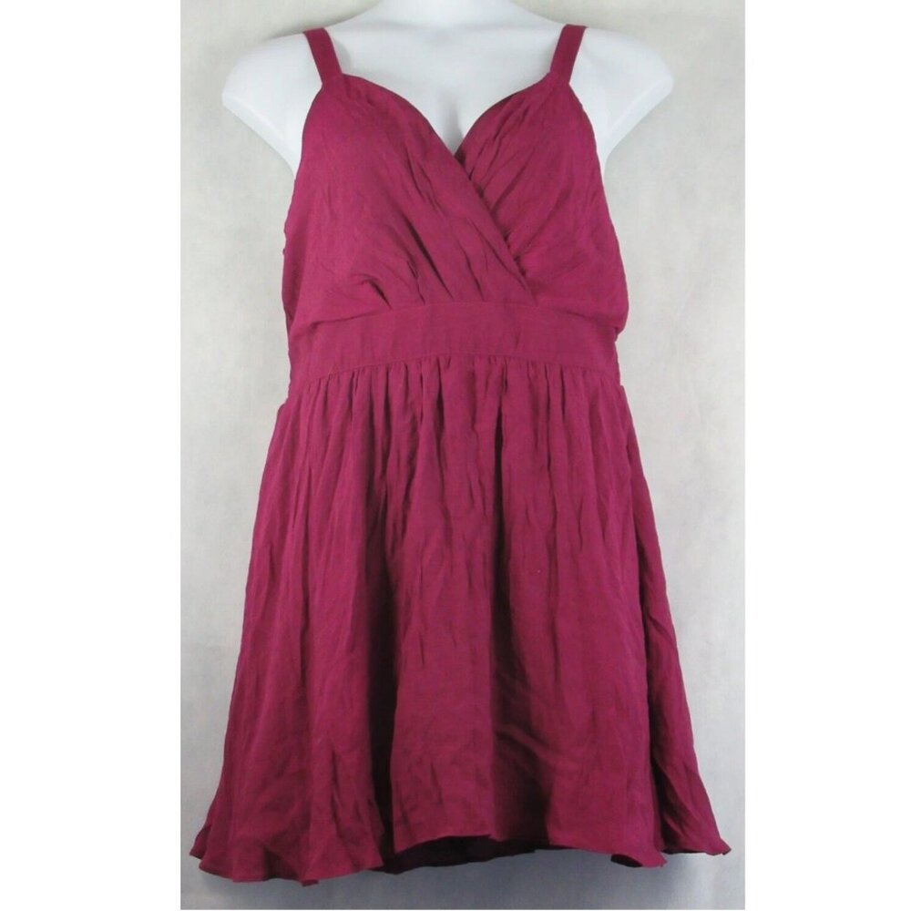 INC Women's Sleeveless Surplice V-Neck Mini Sun Dress, Blackberry Pie, XL